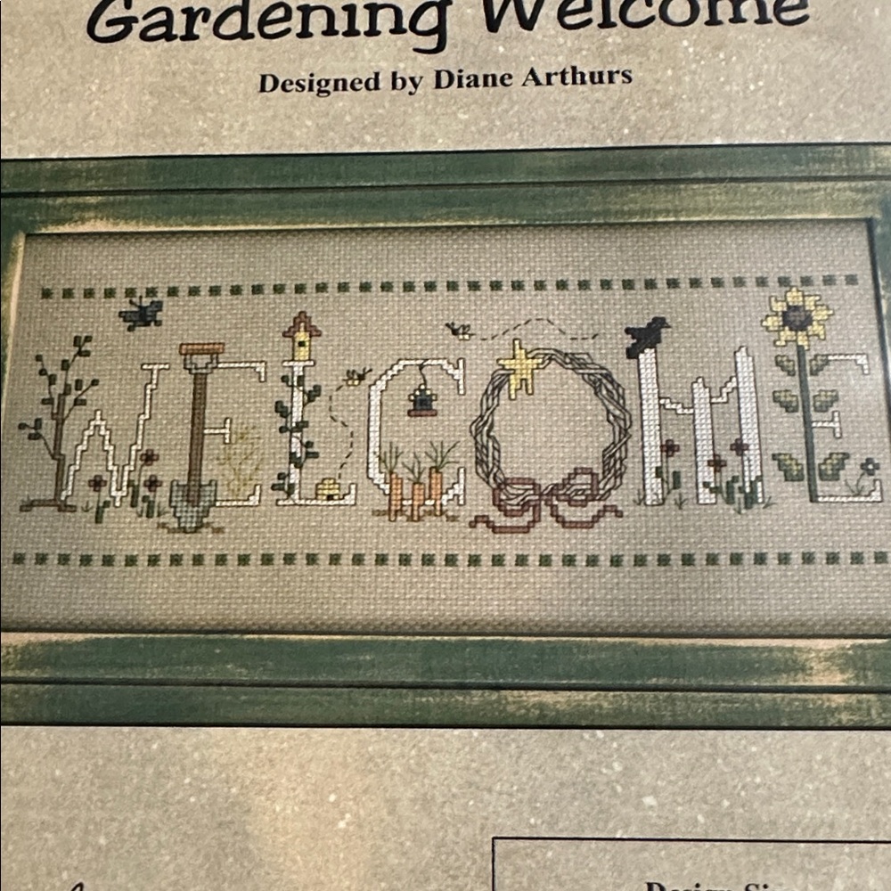 GARDENING WELCOME Cross Stitch Kit Imaginating by Diane Arthurs 4" X 11"  1277K
